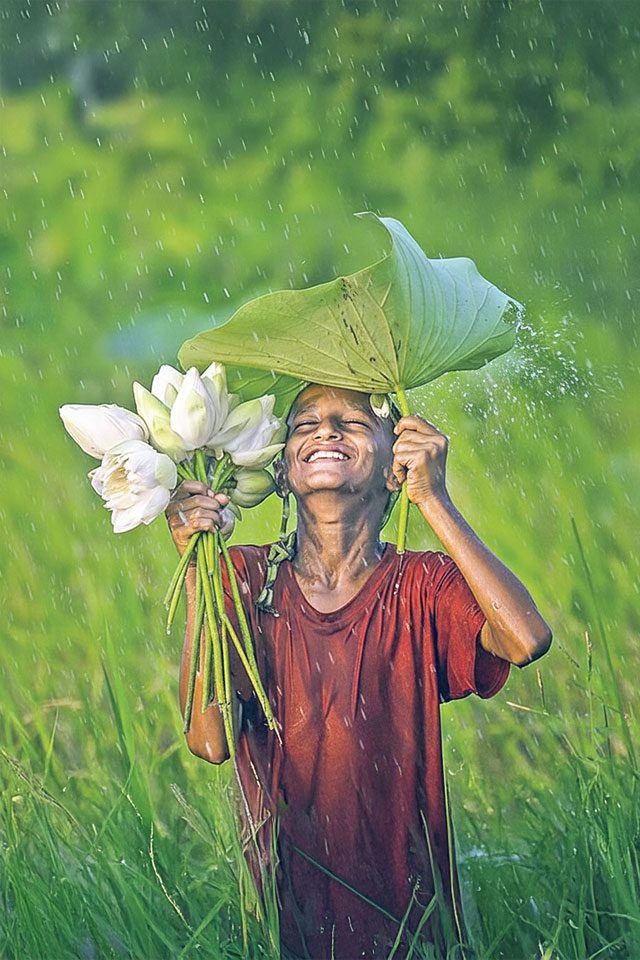 a child who got flower