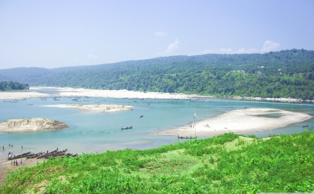 Community Tourism in Bangladesh at Jaflong with the Piyain River and surrounding tea gardens