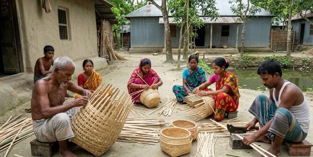 bamboo basket rural Bangladesh