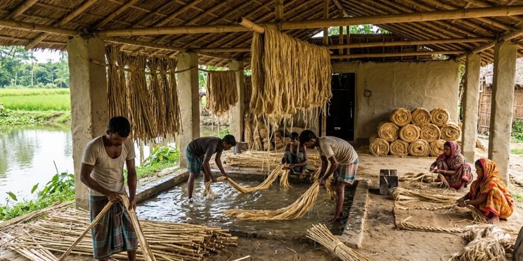jute processing rural Bangladesh